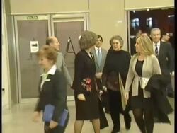 CLEAN: Queen Sofia goes to a concert of QueenÂ«s Sofia Band Stock Footage