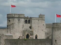 MS  View of castle / Limerick, County Limerick, Ireland Stock Footage