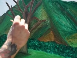 Young Painter in Action Stock Footage