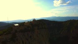 Aerial footage recorded by drone of a guy making a drone selfie from beautiful mountain peak in the Catalan Pyrenees with amazing cliffs and nice views. 4K UHD. Stock Footage