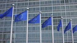 European Union flags Stock Footage