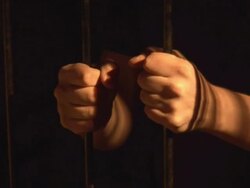 Prison / Prisoner/ Jail Behind Bars Stock Footage