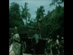 SYND 4-9-73 SCENES OF FIGHTING AND CASUALTIES ON HIGHWAY 4 News Clip