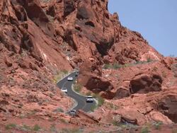 Valley of Fire road traffic Stock Footage