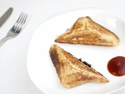 Stuffed Grilled Sandwich for Breakfast Stock Footage