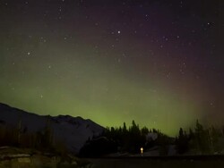 Alaskan roadside Northern Lights Stock Footage