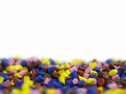 Polymer granules macro shot Stock Footage