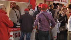 Labour union members rally in support of right to work and against austerity measures News Clip