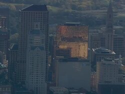 MS AERIAL View of Hartford city / Connecticut, United States Stock Footage