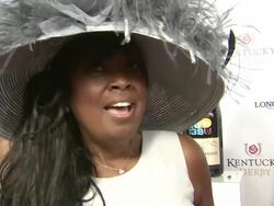 INTERVIEW - Star Jones on finding the appropriate hat for the event, on making a toast at Moet & Chandon Toasts The 139th Kentucky Derby Stock Footage