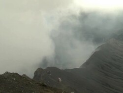Toxic gases swirl over volcanic landscape, Marum Volcano, Ambrym Island, Vanuatu Stock Footage