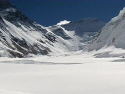 MS Man walking on ice / Mt. Everest, Nepal Stock Footage