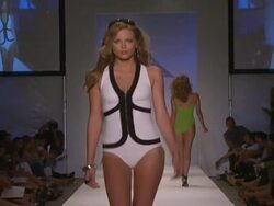 Xtra Life Lycra Fiber Swimwear - Runway - MBFW Miami Swim Stock Footage