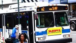 MTA Buses via 5th Ave, New York City Stock Footage