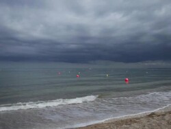 Beach Dark Clouds - HD Stock Footage