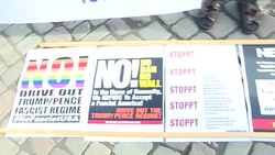 Posters at G20 Summit protest in Hamburg News Clip