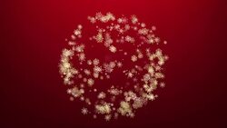 Christmas Golden Snow Flakes Ball - HD Loop Stock Footage