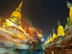 Crowd walking with Candle Light Stock Footage