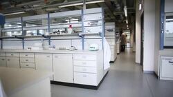 Panorama view in a laboratory Stock Footage