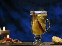 Winter Time, Hot Wine Punch, Gluehwein Stock Footage