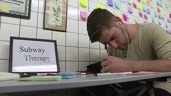 CLEAN : New Yorkers vent Trump anger on subway Post it notes News Clip