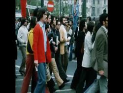 SYND 15 4 75 COMMUNIST DEMONSTRATION OVER TV AND RADIO RIGHTS Instructional Video