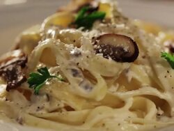 Tagliatelle with Mushrooms Stock Footage