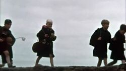 Children walk home from school. Stock Footage