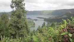 Portugal Aï¿½ores Sï¿½o Miguel Lagoa 7 cidades Stock Footage