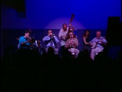 Performance of Woody Allen Playing Clarinet Stock Footage