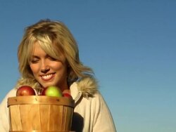 Apple Girl Stock Footage