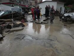 Destruction after a massive flooding in Varna, Bulgaria Stock Footage