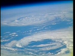 Two storm systems over the Bering Sea, STS-60 Stock Footage