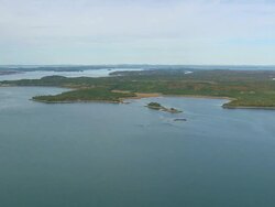 WS ARIEAL DS View of Island / Maine, United States Stock Footage