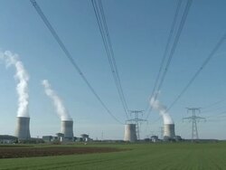 WS View of Atomic Power Plant / Cattenom, Lorraine, France Stock Footage