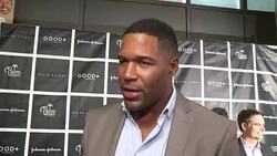 INTERVIEW Â– Michael Strahan at GOOD + Foundation's Fatherhood Lunch in New York City Stock Footage