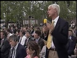 At a news conference with German Chancellor Angela Merkel responds to a reporter who asked him about the war in Iraq.  During a recent interview with The Times Newspaper in London, the President said he regrets the bitter divisions the war has caused News Clip