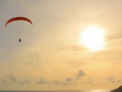 Silhouette Of A Paraglider Stock Footage