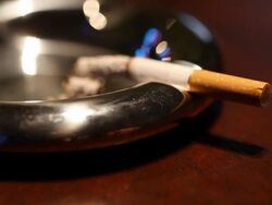 cigarette on ashtray Stock Footage