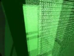 Screens with binary code moving Stock Footage