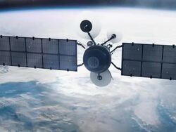 Satellite in orbit. Stock Footage
