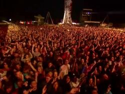 W/S EXT Concert Crowd Night Stock Footage