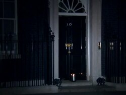 WW1 Centenary Candles Outside 10 Downing Street Door News Clip