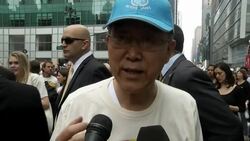 UN secretary general takes part in mass march over climate change News Clip