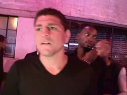 Nick Diaz on being Superman at DBA Club in West Hollywood Stock Footage