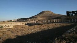 Ruins of Herodium (Herodion) archeological site in Judean desert, Israel/ Steady Cam Shot Stock Footage
