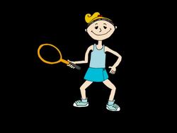 Tennis player cartoon Stock Footage