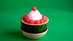 watermelon bingsu Stock Footage