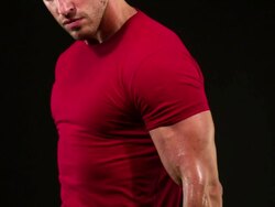 Athletic Male Lifting Weights Stock Footage