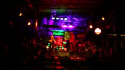 Singer in a restaurant: blurred focus. Stock Footage